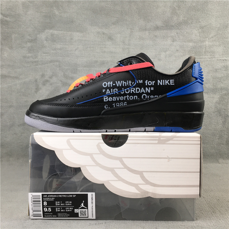 2021 Air Jordan 2 Low Black Blue Orange Shoes - Click Image to Close